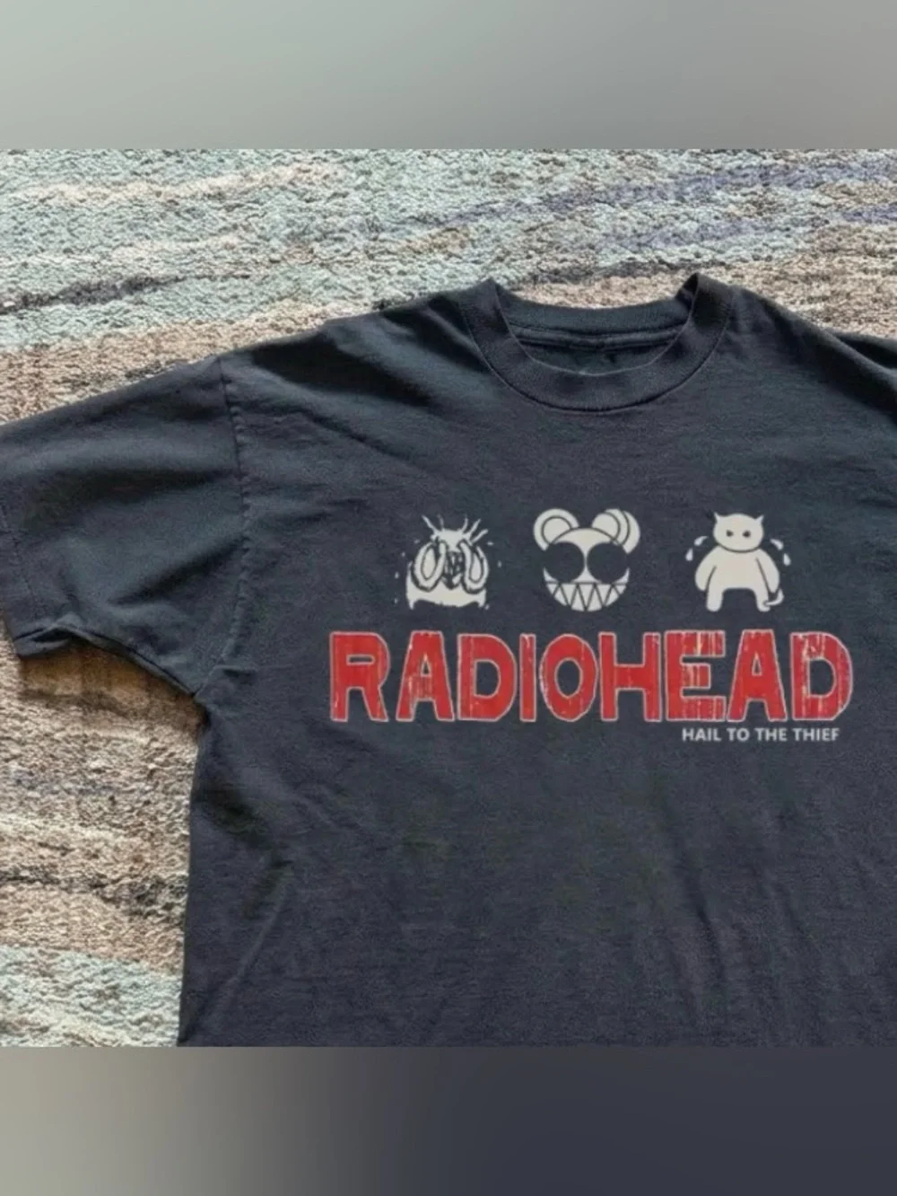 Radiohead Hail To The Thief Modified Bear Black Alt Rock Graphic T-Shirt